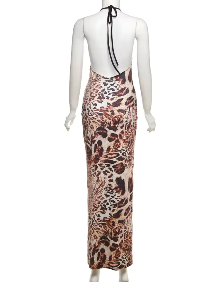 The Safari Halter Gown Dress
